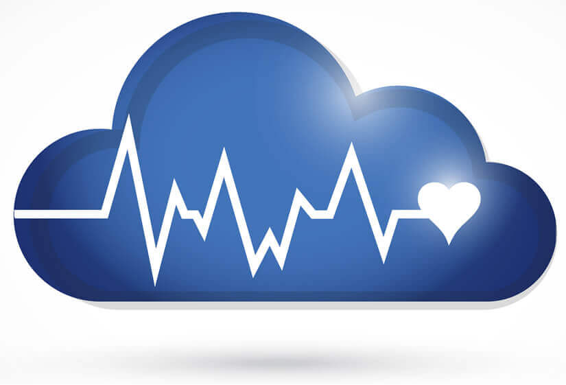 Cloud with heartbeat.