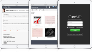CuredMD Mobile App Screen Views