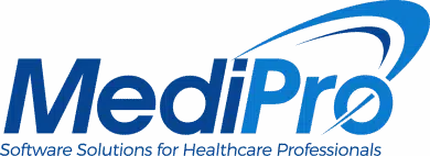 MediPro logo with the tagline 'Software Solutions for Healthcare Professionals' in blue text.
